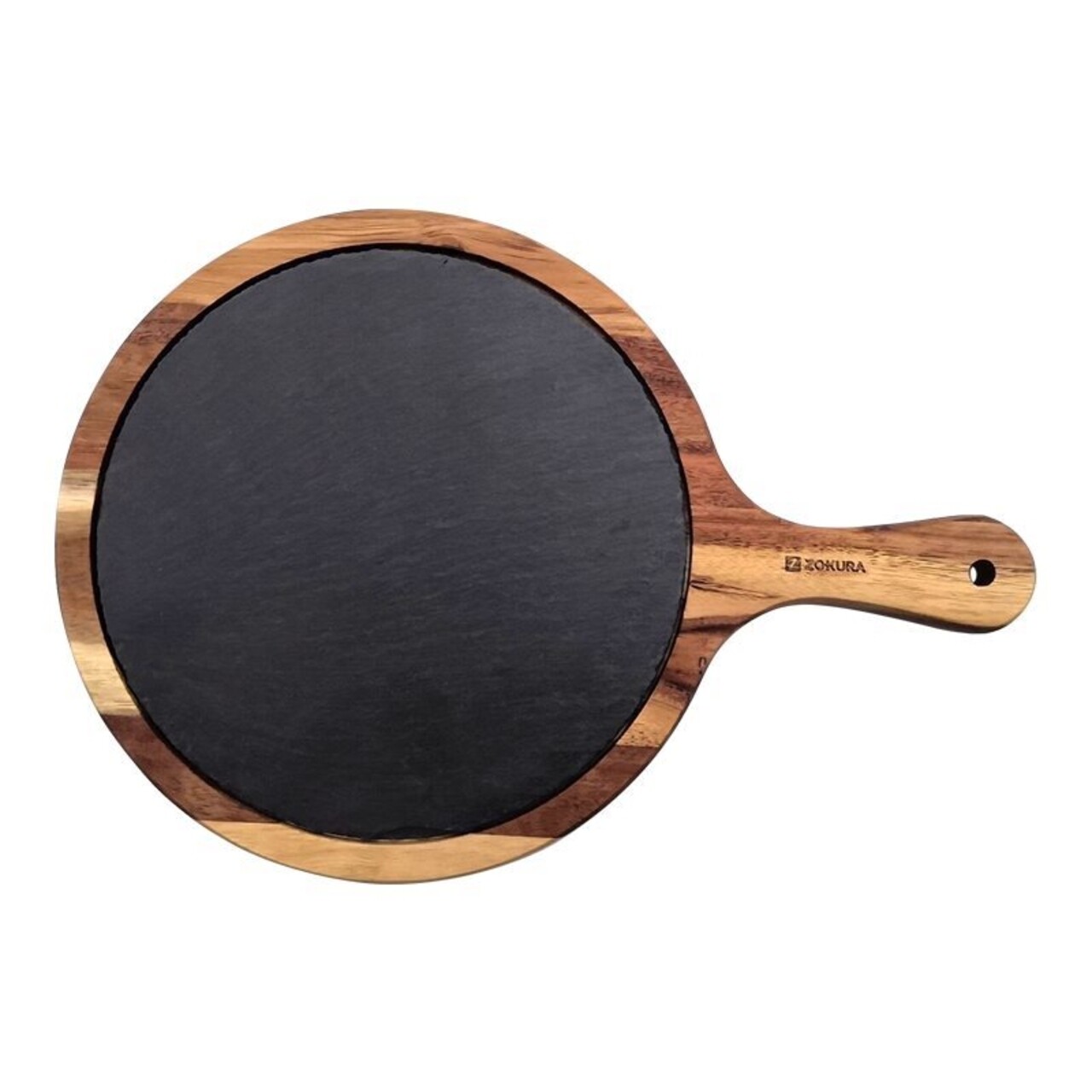 Platou servire, Zokura, 36.7 x 25 cm, lemn acacia/ardezie - imagine 4